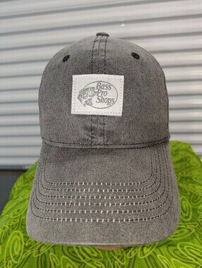 Bass Pro Shops Stitched Patch Logo Gray Strapback Cap Hat